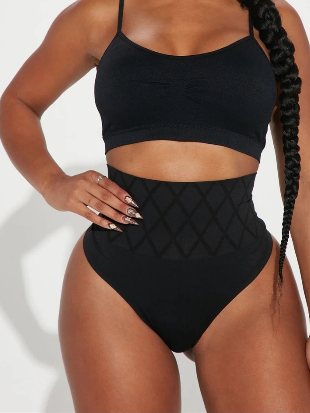 Black Seamless High-Waist Shaping Briefs